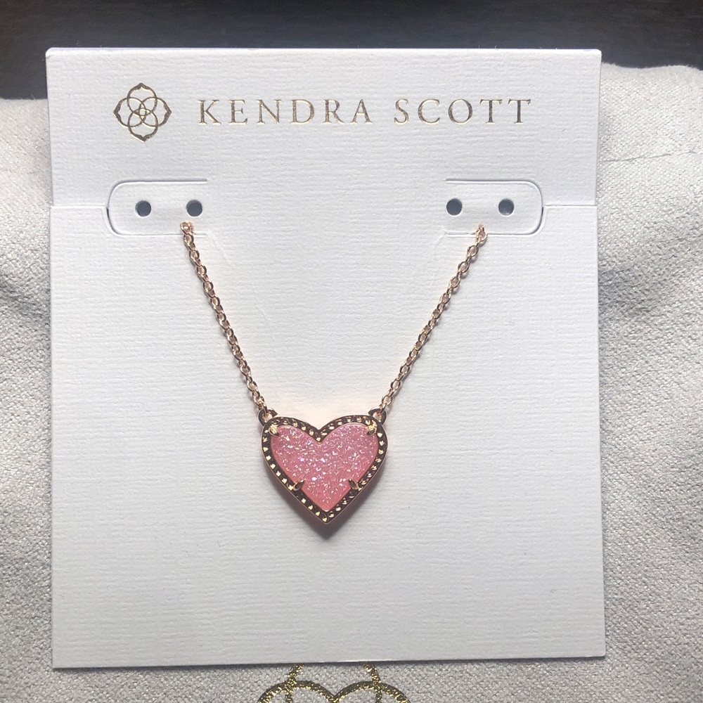 Kendra Scott Pink Heart Pendant Necklace